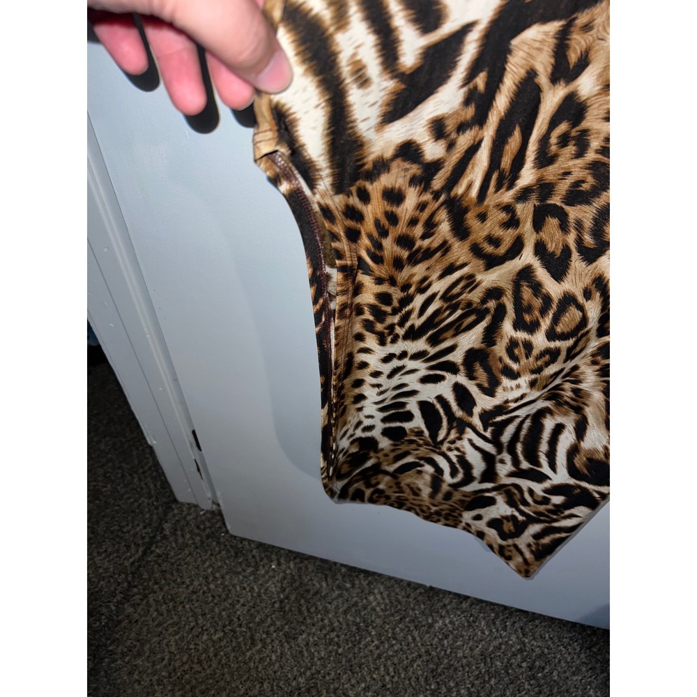 Body Central Womens Leopard Print Racerback Maxi Dress Brown Black Size Small - Picture 4 of 6